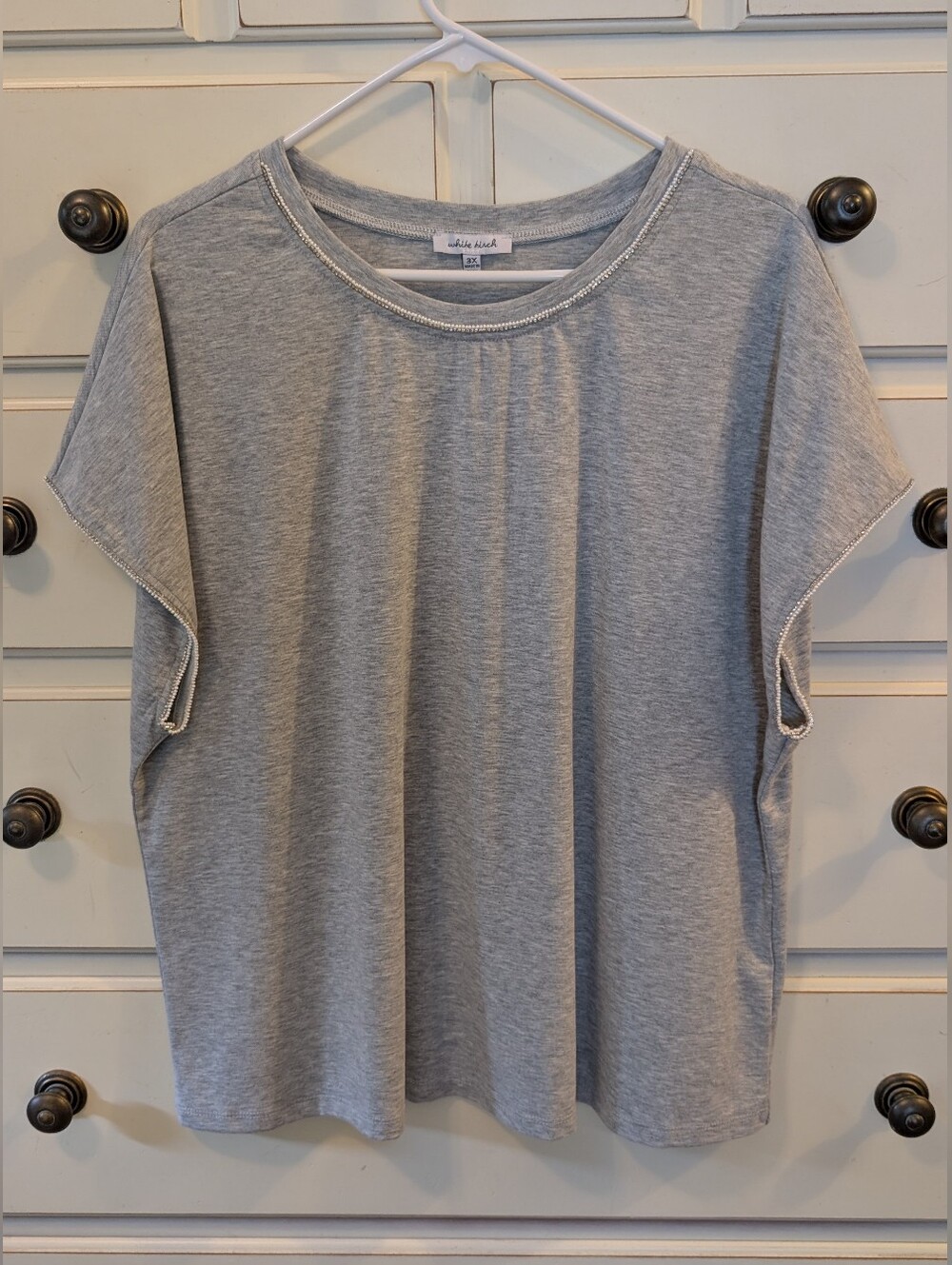 White Birch Embellished T Shirt. Size 3X